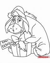 Christmas Eeyore Coloring Disney Pages Drawing Disneyclips Drawings Cute Winnie Pooh Present Sheets Pdf Tumblr Getdrawings Kids Gif sketch template