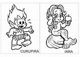 Colorir Iara Curupira Folclore Imprimir Brasileiro Personagem Atividades Quebra Coloringcity Educação Aula sketch template