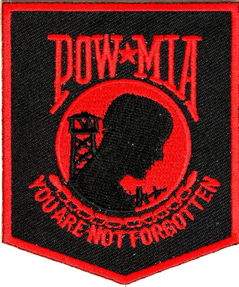 pow mia patch black red pow mia patches thecheapplace