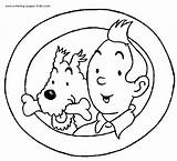 Coloring Pages Tin Cartoon Color Sheets Printable Character Tintin Kids Book Found sketch template