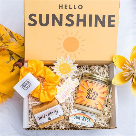 box  sunshine care package   friend   etsy