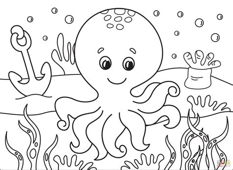 printable octopus coloring page cartoon octopus coloring page