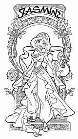 Jasmine Adulte Princesse Aladin Lineart Tosca Paola Arabian Mandalas Jasmin Prinzessin Malvorlage Colorier Ausmalen Aladdin Imprimé Vorlagen sketch template
