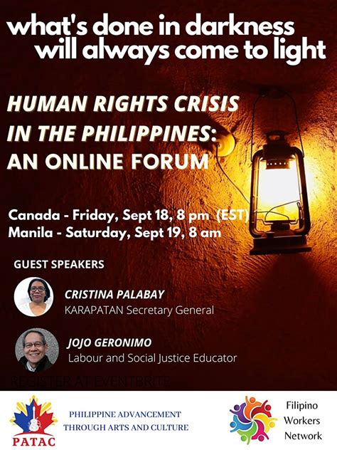 Human Rights Crisis In The Philippines Toronto And York Region Labour
