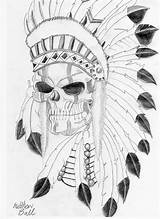 Skull Indian Tattoos Designs Mask Gas Tattoo Native Drawing American Drawings Meaning Stencils Coloring Pages Getdrawings Choose Board sketch template