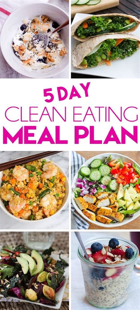 5 Day Clean Eating Meal Plan Clean Eating Meal Plan Clean Eating
