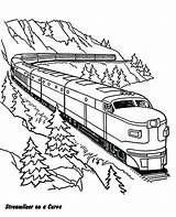 Train Coloring Pages Trains Railroad Printable Steam Christmas Color Drawing Freight Curve Streamliner Car Caboose Bullet Getdrawings Getcolorings Luna Print sketch template