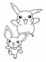 Pokemon Coloring Pages Pikachu Pichu Color Print Coloringpages1001 Sheets sketch template