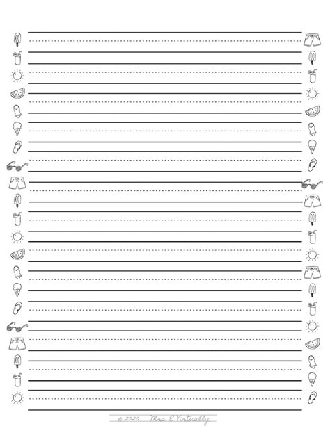 primary lined writing paper printable winter themed   virtually