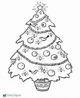Coloring Christmas Printable Tree Pages sketch template