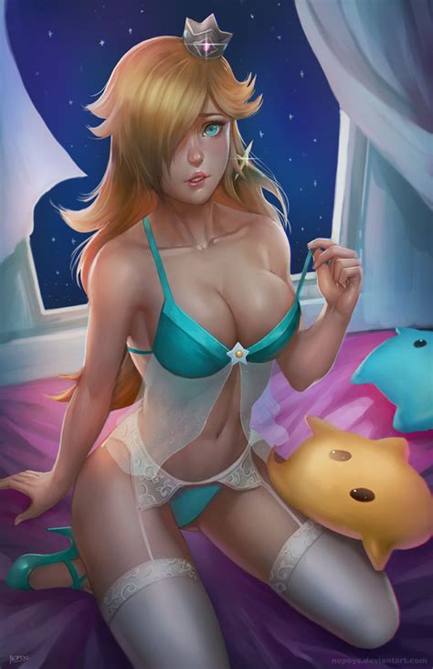 rosalina s lingerie ~ video game fan art by nopeys nerd