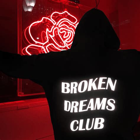Broken Dreams Club Reflective Hoodie Black Tumblr Inspired Aesthetic