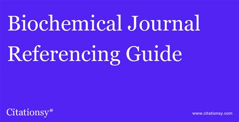biochemical journal referencing guide biochemical journal citation