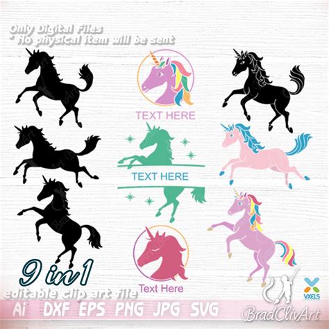unicorn silhouette svg unicorn pack cuttable design   links