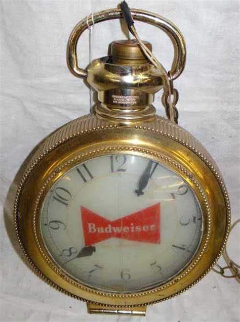 Budweiser Pocket Watch Hanging Clock Sign