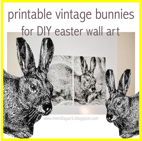 printable vintage bunny wall art ausdruckbare vintage hasen