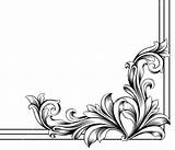 Corner Vector Floral Engraved Clip Designs Clipart Vectors Stock sketch template