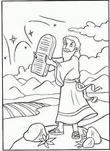 Moses Commandments Coloring4free Coloringhome Bestcoloringpagesforkids Receiving Sinai sketch template