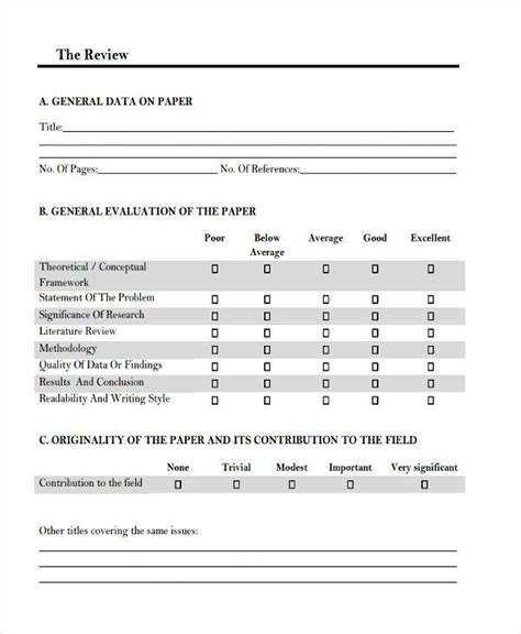 sample journal review forms   ms word
