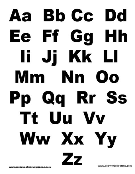 printable alphabet printable letters early play templates