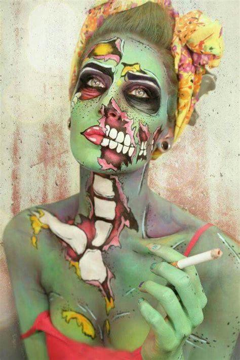 Pin Up Zombie Fantasy Halloween Makeup Pop Art Makeup