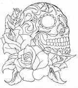Coloring Skull Pages Sugar Tattoo Rose Book Printable Choose Board Outline Drawings Halloween Sketches sketch template