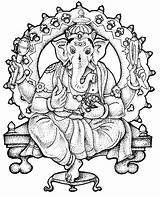 Coloring Pages Ganesh Ganesha Colouring Ganpati Kids Drawing Adult Bappa Lord Printable Sketch Color Drawings Chaturthi Elephant Designs Books Getcolorings sketch template