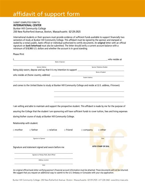 affidavit  support letter  visa support letter letter format