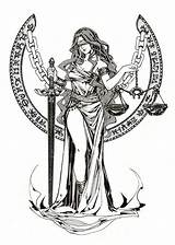 Justice Libra Goddess Tatuaggio Nemesis Bilancia Tatuaggi Sketches Drawings Scales sketch template