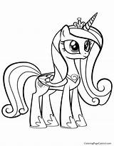 Coloring Pony Alicorn Pages Little Princess Celestia Colouring Luna Cadence Printable Mlp Shining Sparkle Twilight Armor Drawing Sheets Getdrawings Getcolorings sketch template