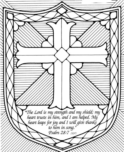 printable shield  faith coloring page printable templates