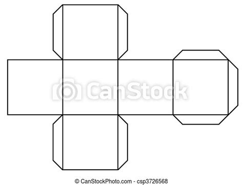 stock illustration  print  cube outline   printout cube