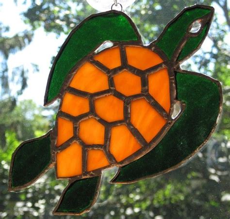 stained glass sea turtle suncatcher etsy stained glass sea turtle