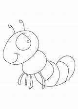 Crawling Coloring Ant sketch template