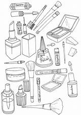 Maquillage Raskrasil Icones Doodle Vecteur Dessine sketch template