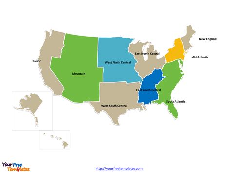 map  usa  north south east west