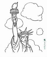 Liberty Statue Coloring Pages Printable Outline Monuments Kids Sheet Symbols Clipart States Cliparts National American Drawing Book July Patriotic 4th sketch template