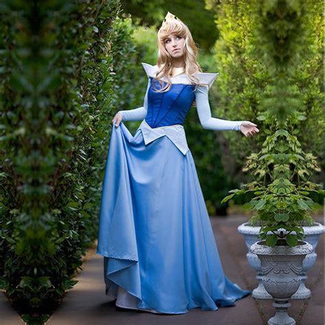 Sleeping Beauty Princess Aurora Blue Cosplay Costume Dress