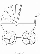 Carreola Kinderwagen Kleurplaat Zwangerschapsverlof Carriage Pram Stroller Vorlage Feltro Regalo Coloringpage Downloaden Bastelarbeiten Babykarten sketch template