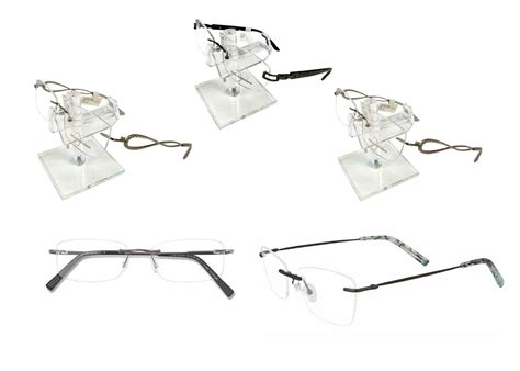 naturally rimless eyeglasses rimless frame is supported by gunmetal