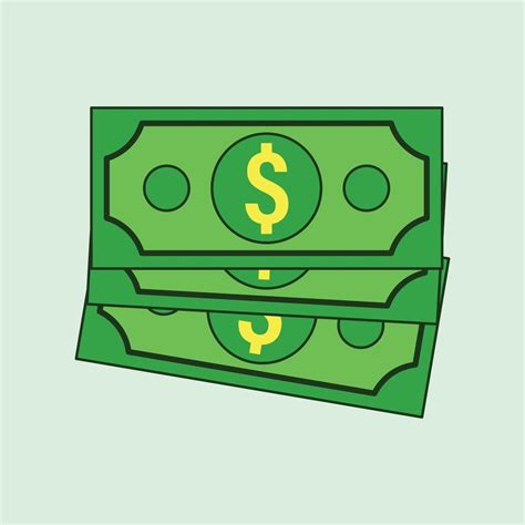 ilustracion de vector de dibujos animados de billete de dolar de dinero