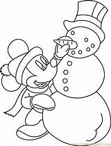 Coloring Snowman Mouse Mickey Pages Christmas Making Holidays Printable Online Coloringpages101 sketch template