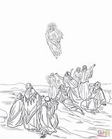 Jesus Ascension Coloring Heaven Into Drawing Pages Christ Clipart Gustave Dore Resurrection Sketch Color Drawings sketch template