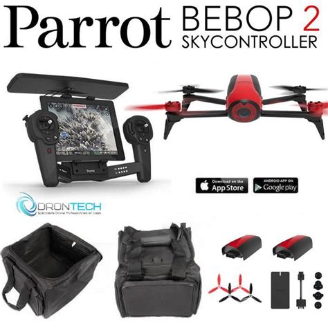 pack drone parrot bebop  camera mp skycontroller sac de transport avec poche zippee