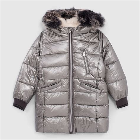 hooded padded puffer jacket silver coloured ikks junior la redoute