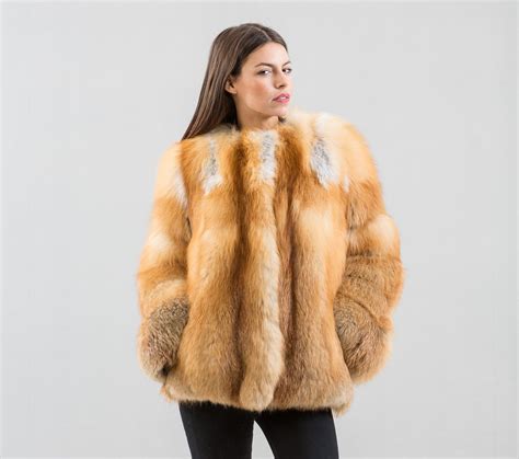 red fox fur jacket haute acorn fox fur jacket fur faux fur jacket