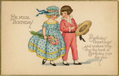 Vintage Birthday Card Image The Graphics Fairy