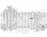 Coloring Fence Digital sketch template