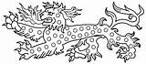 Panther Passant Heraldic sketch template