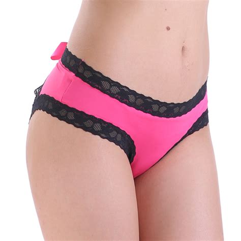 Sexy Floral Lace Crotchless Panties Bowknot Flirty Open Crotch